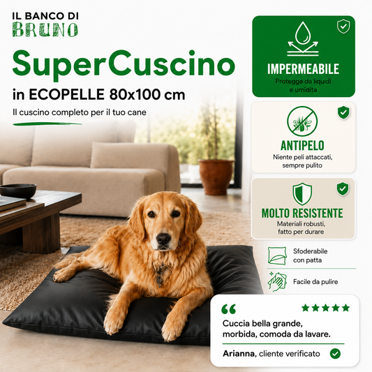 SuperCuscino in Eco Pelle 80x100 cm - Impermeabile e Antipelo